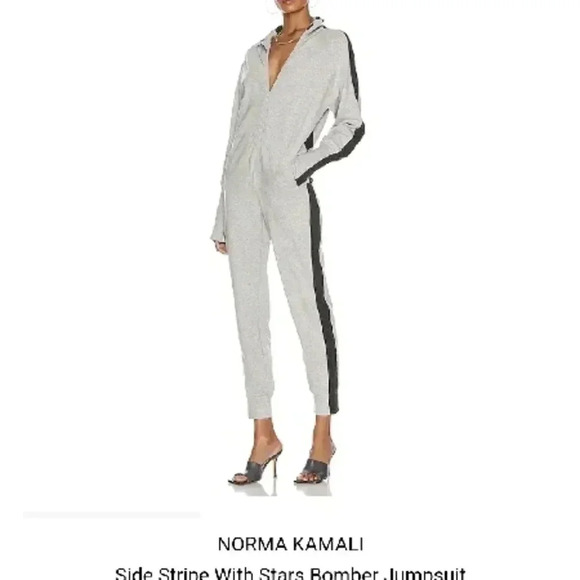 Norma Kamali Black Jumpsuit V-Neckline Tapered Legs - Picture 1 of 14